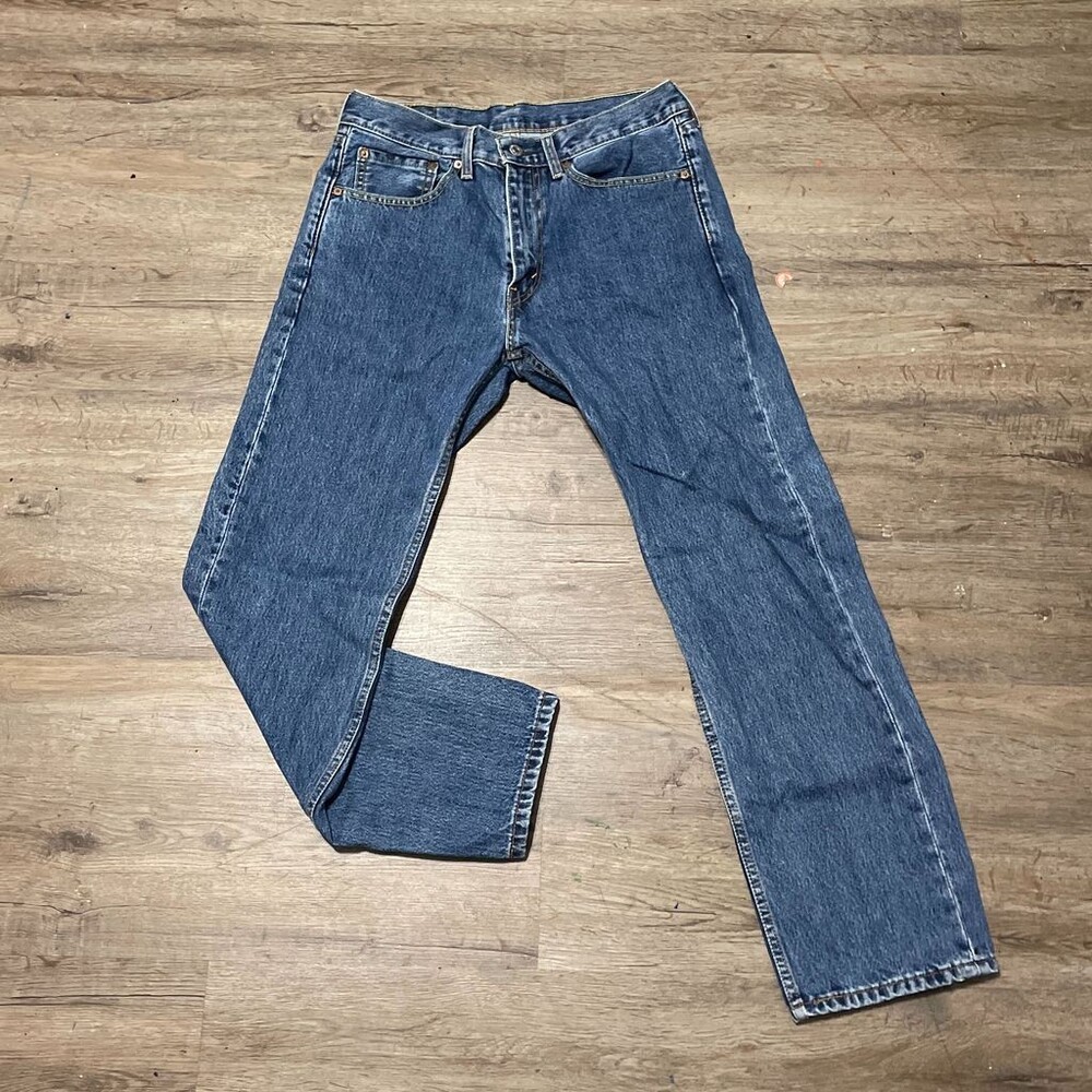 Levi's 505 Men's Regular Fit Denim Straight Jeans Blue Size 32 x 30